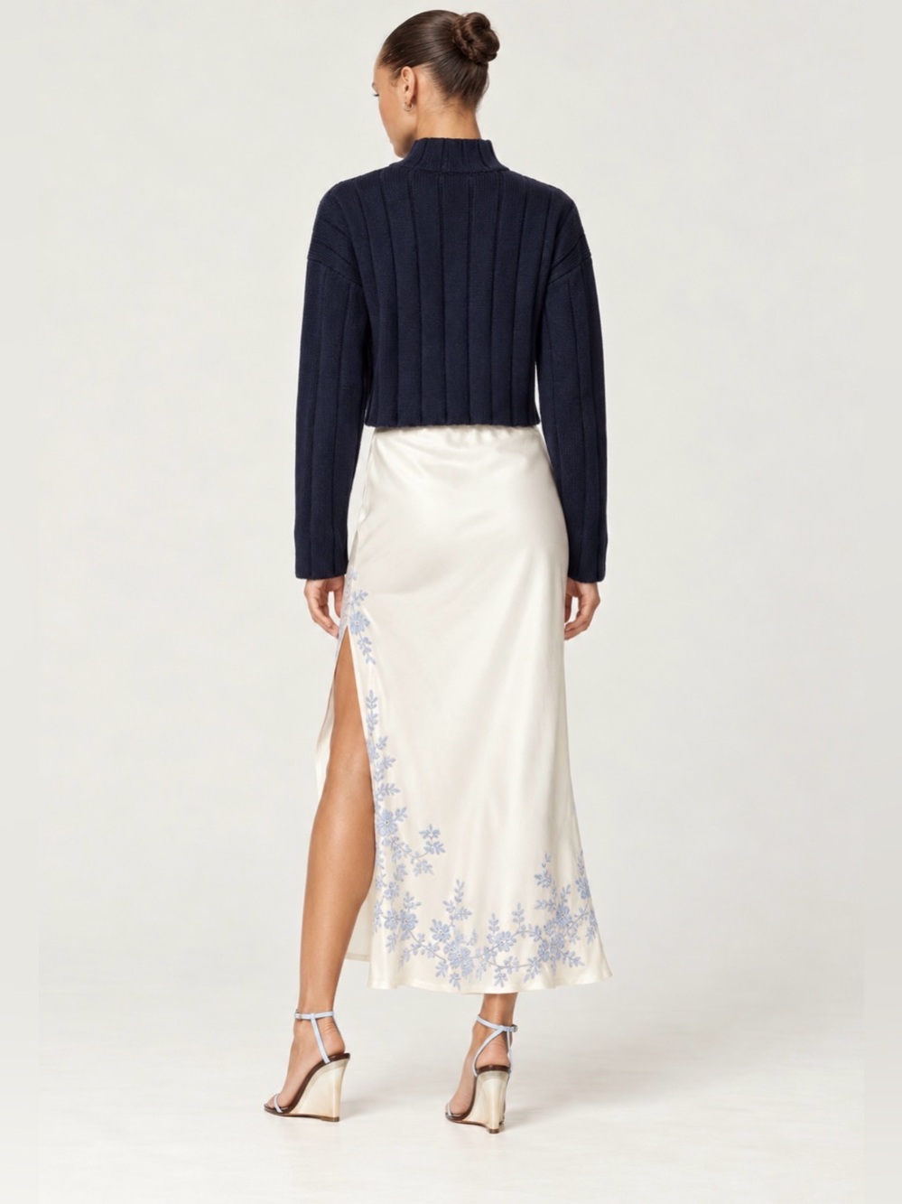 J.Crew knit Ribbed cotton mockneck sweater in navy - Picture 7 of 11
